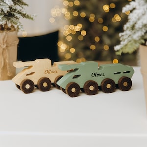 Wooden Toy Fighter With Name. Military Planes And Vehicles. Personalized Toy Cars. 1st Birthday Boy. Montessori Toys. Baby Christmas Gift. image 7