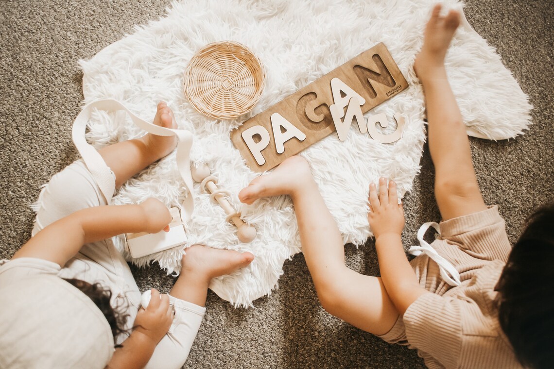 Baby Wood Toy Name Puzzle Birthday Gift Girl Wooden Etsy