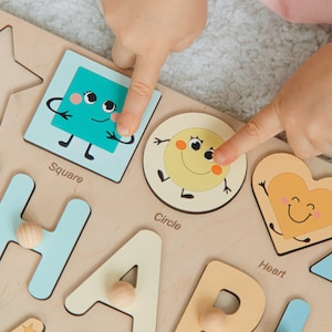 Funny Name Puzzles For Toddlers. Educational Toy 2 Year Old. Baby Girl Easter. Personalized Gift For Kids. Montessori Shapes And Numbers. image 8