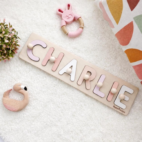 Custom Name Puzzle, Personalized Baby Gift, Baby Shower Gift, 1st Birthday Gift, Wooden Montessori Toy, Toddler Nursery Kids Decor