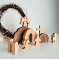 Resurrection Scene. Easter Decor. He is Risen. Wooden Empty Tomb Scene. Christian Gifts. Easter Gifts. Holiday Decorations. Handmade Decor.