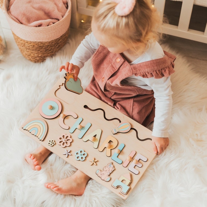 Baby Boss Busy Board Personalized Name Puzzle One Year Old Toy 1st