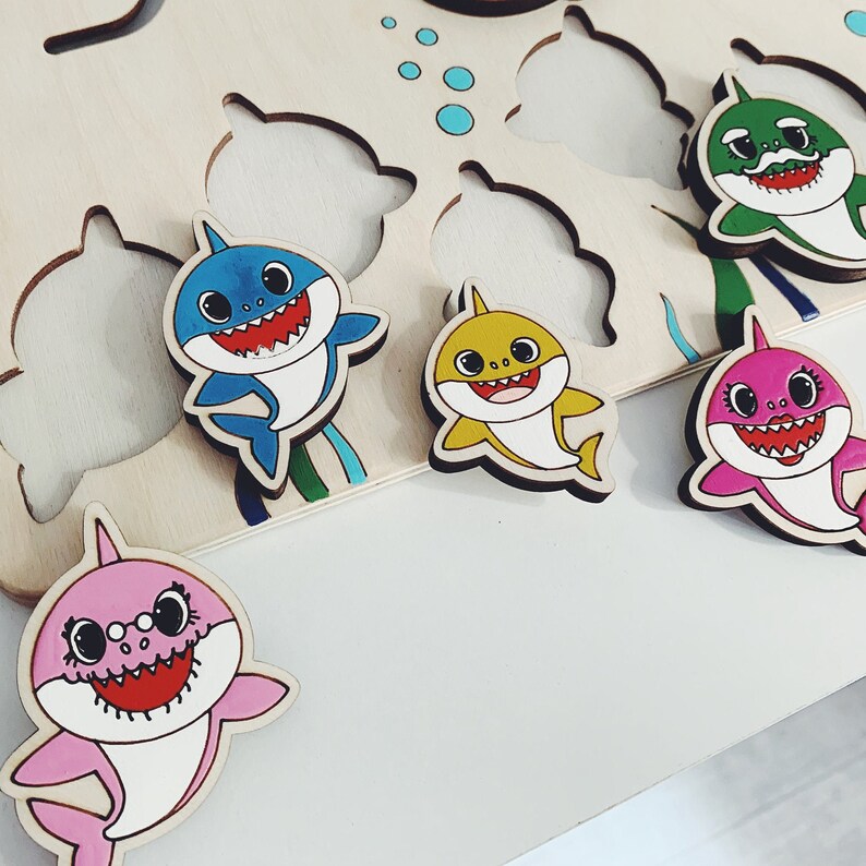 Baby Shark Birthday Gift Personalized Name Puzzle Busy Etsy