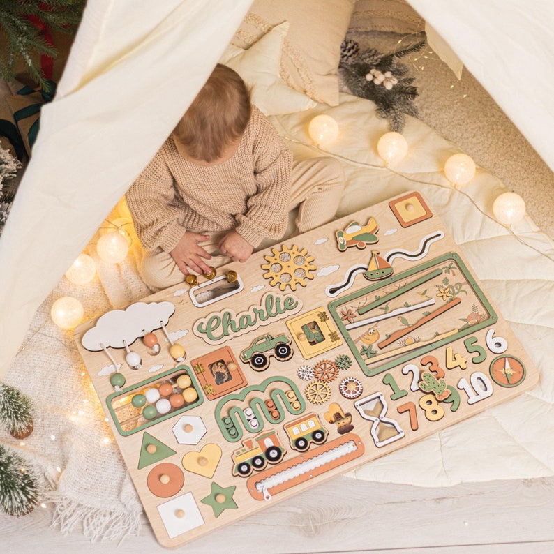 LARGE Busy Board 1 2 3 Years Old Gift Montessori Toys for Kids