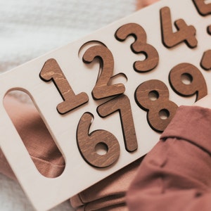 Natural Wooden Numbers Puzzle - Custom Gift for Kids - Easter Gifts