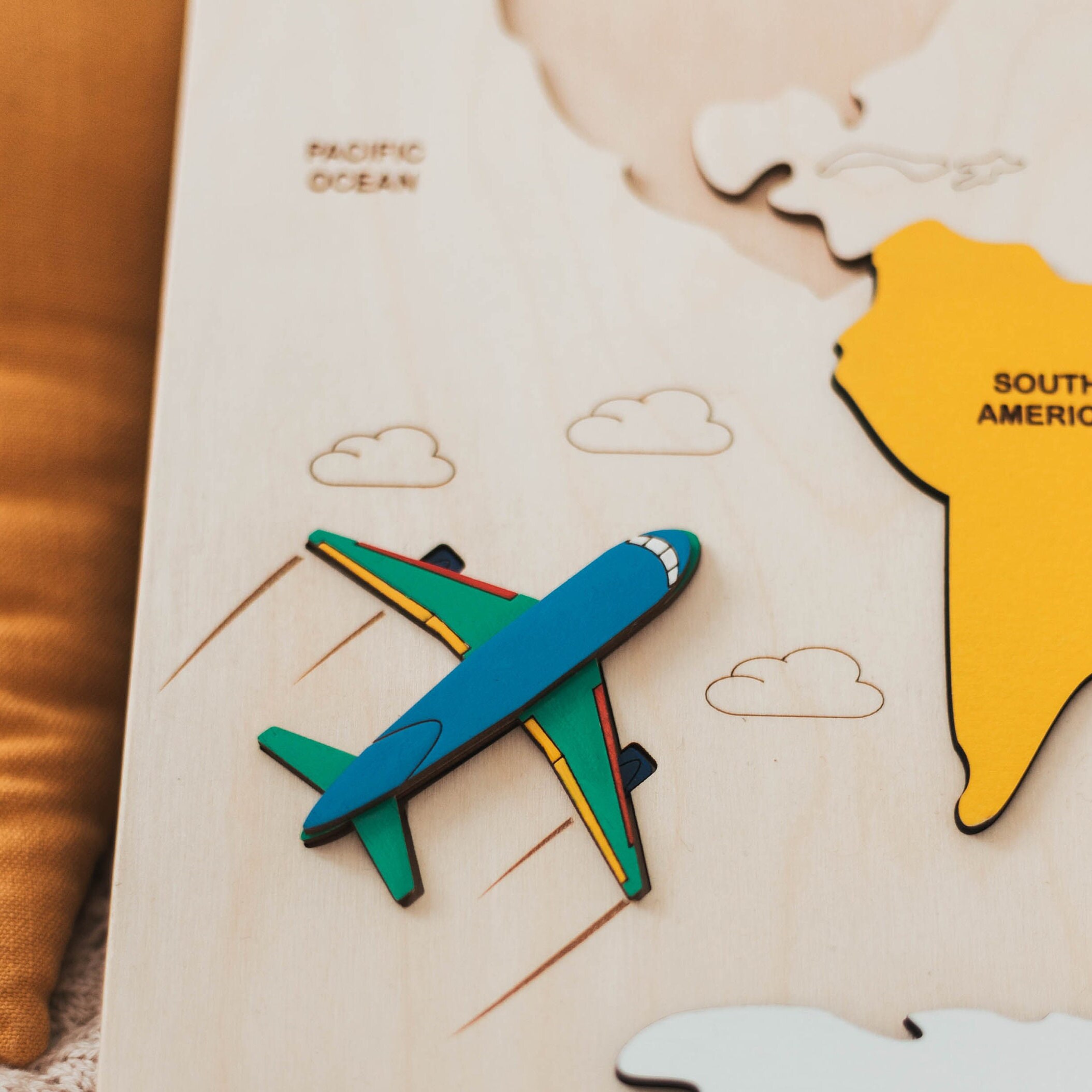 Kids Wooden World Map Study of Geography Montessori Toys | Etsy
