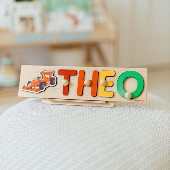 Natural Wooden Name Puzzle For Newborn, Toddler Personalized Gift, Baby 1st Christmas & Birthday Gift, Custom Named Nursery Decor