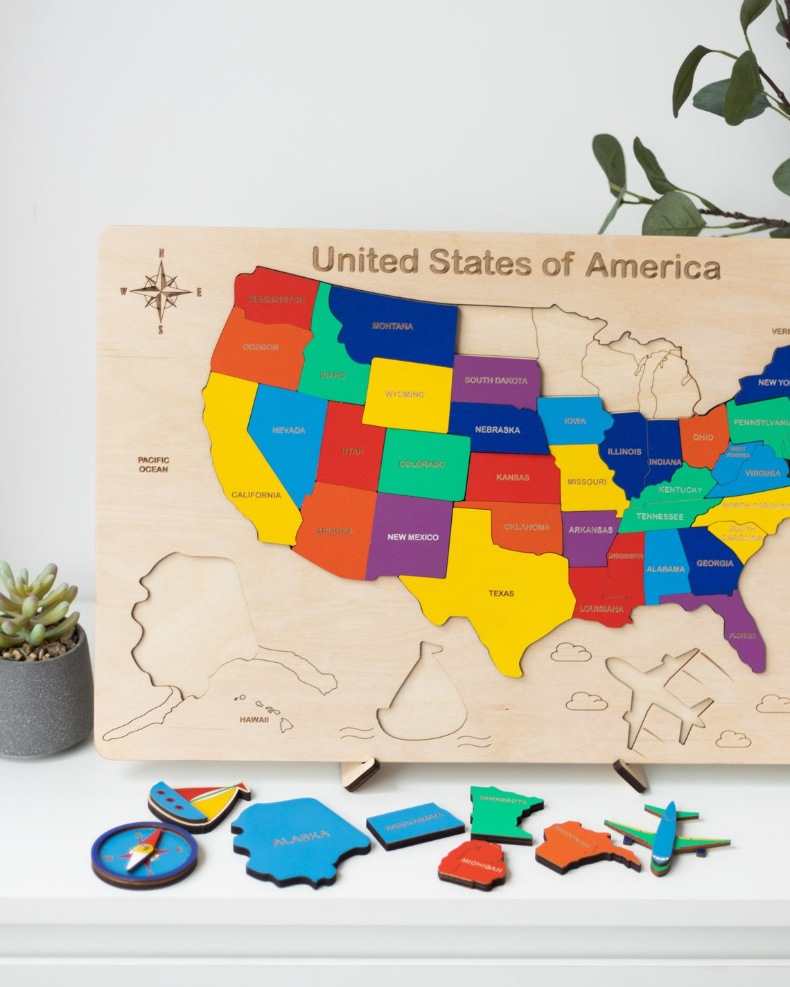 USA United States of America Puzzle Map Jigsaw Puzzle USA | Etsy