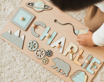 Personalized Busy Board for Toddler Wooden Busy Active Board Sensory Board Children Smart Gift One Year Old Gift Development Toys Baby Boy