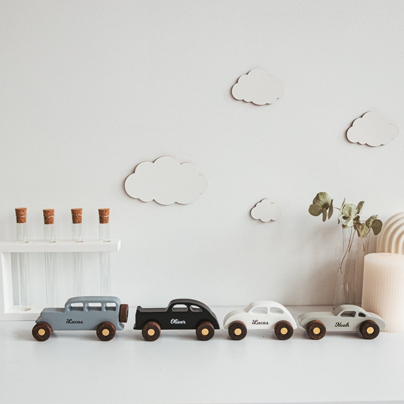 Toy Cars Set Personalized Baby Boy Gift Wooden Jeep Sensory Toys For Toddlers 1st Birthday Keepsake Gift 2 Year Old Boy Gift Easter Gifts image 9