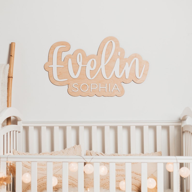 Cute wooden NAME SIGN for wall Kids room decor PERSONALIZED Nursery wall hanging Custom baby shower sign Name wall decor Decorative letters image 6