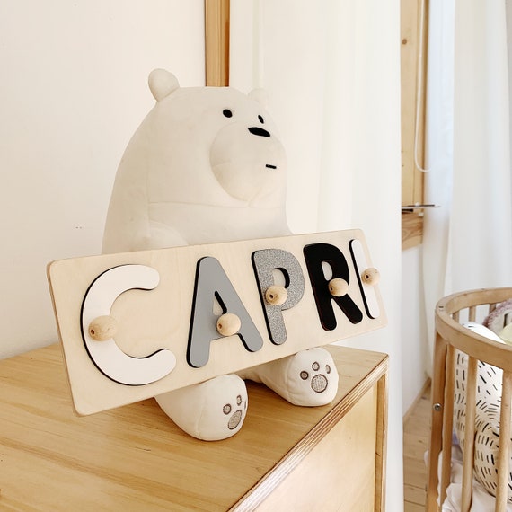 wooden letter name puzzle