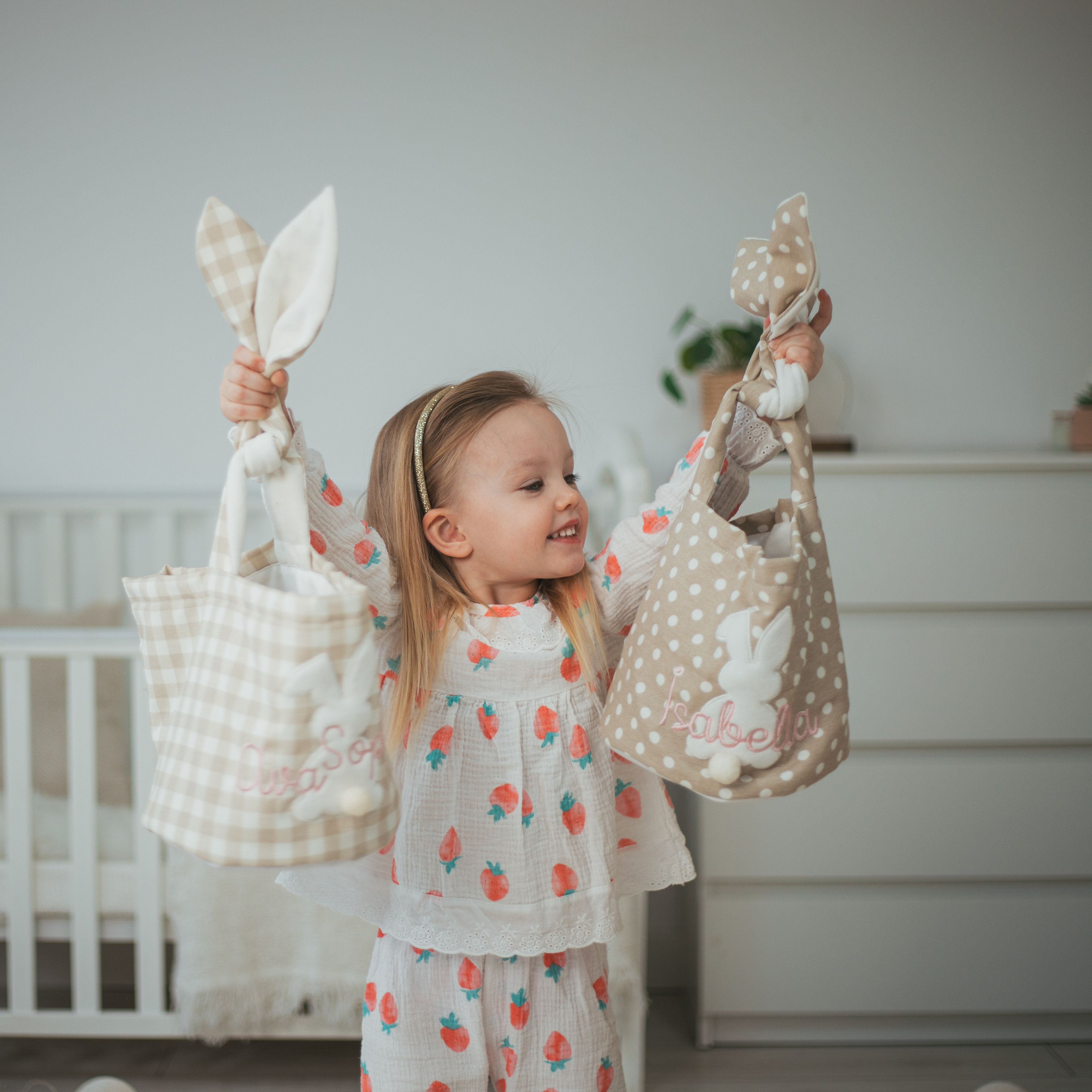 Personalized Easter Basket. Custom Embroidered Easter Bunny. Kids Easter Basket. Baby Girl And Boy Basket. Egg Basket For Easter Activities.