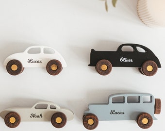 Wooden Car Set Sensory Toddler Toys Car 26 Car Designs Available Birthday Boy Gift 1 2 3 Year Old Christmas Gifts For Kids Playroom Decor