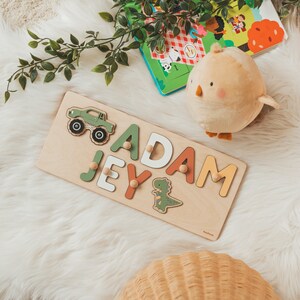 Natural Wooden Puzzle Baby Name Puzzle with Pegs Custom Gifts For Kids 1st Birthday Montessori Toys Premium Quality Toy Nursery Decor image 3