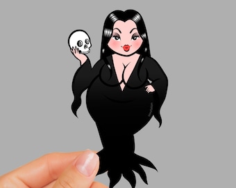 Morticia Magnet: Spooky Gothic Halloween Art (6x10cm)