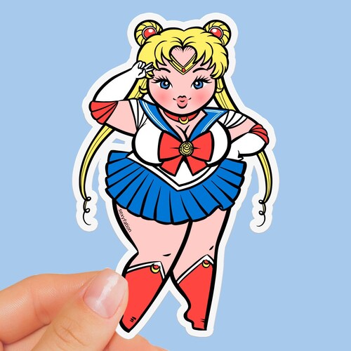 sailor moon sticker anime sticker curvy sailor moon etsy