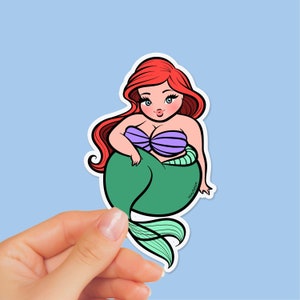 MERMAID STICKER - Sexyfation, fat mermaid sticker, fat disney princess sticker, bopo, pin up sticker, body positive, body positivity art