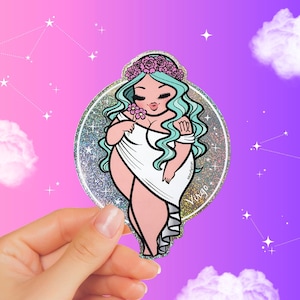 VIRGO STICKER Zodiac - Sexyfation, Virgo woman sticker, Zodiac sticker Horoscope Sign, Virgo Girl, body positive sticker, sticker curvy