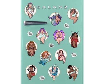 Zodiac Girl Magnet: Body Positive Astrology Art
