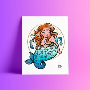 PISCES Zodiac Sign Art Print - Zodiac Cartoon - Pisces woman sign cartoon, Astrology cartoon, Sexyfation, Body Positive Art, Fat Zodiac,