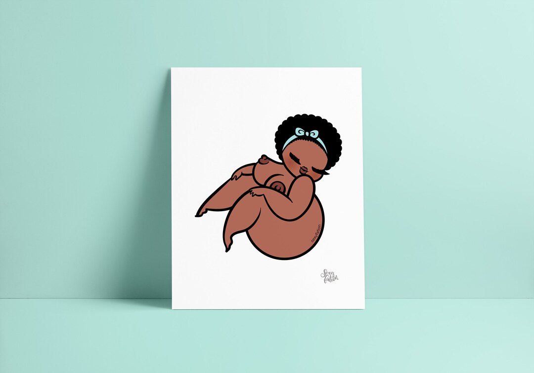 Curvy Black Pin up Girl Art Print: Body Positive - Etsy