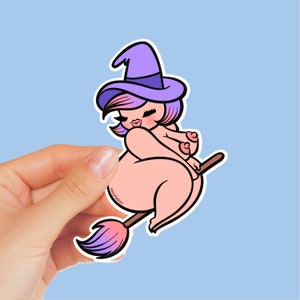 MEGGY STICKER - Sexyfation, witch sticker, laptop sticker, cute sticker, body positive sticker, halloween sticker, wicca sticker, pin up