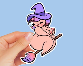 MEGGY STICKER - Sexyfation, witch sticker, laptop sticker, cute sticker, body positive sticker, halloween sticker, wicca sticker, pin up