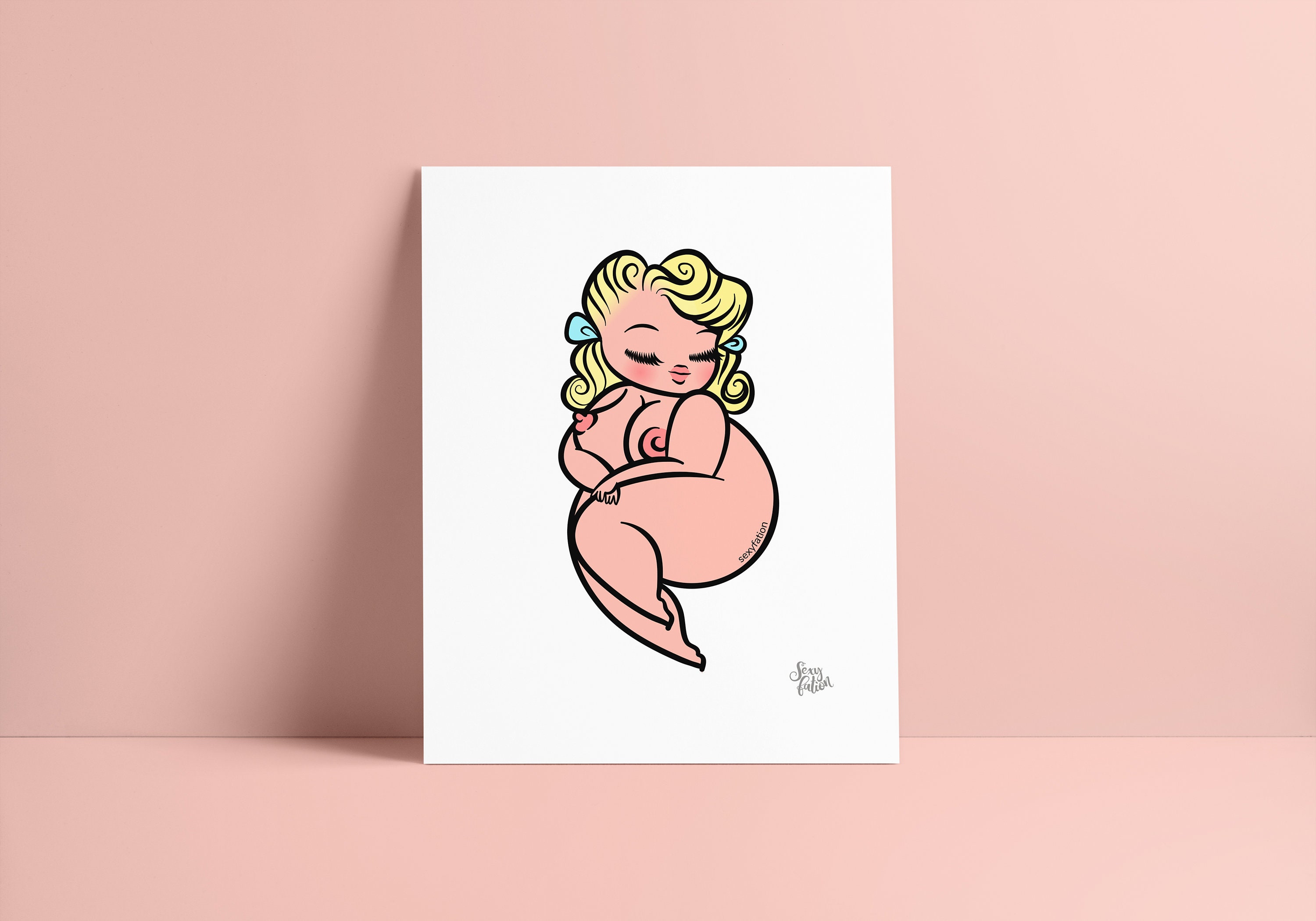 Fat Cartoon Girls Naked - Body Positive Art Print Sexyfation Calendar Girl Nude Art - Etsy Australia