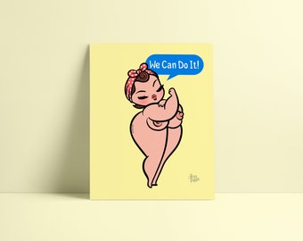 Stampa artistica di Rosie the Riveter: poster di pin-up grassa e positiva per il corpo