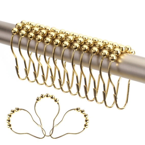 Gold Shower Curtain Rings Hooks Premium 18 8 Stainless Steel Etsy