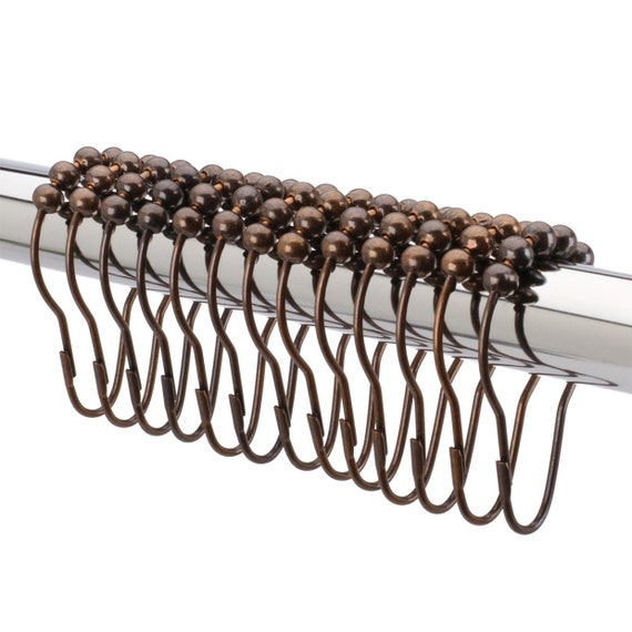 Shower Curtain Hooks Oil Rubbed Antique Bronze Rollerball Image 0