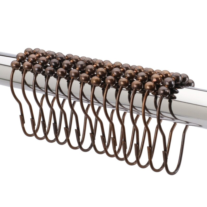 Shower Curtain Hooks Oil Rubbed Antique Bronze Rollerball Rings Rust Free Premium Quality Set Of 12
