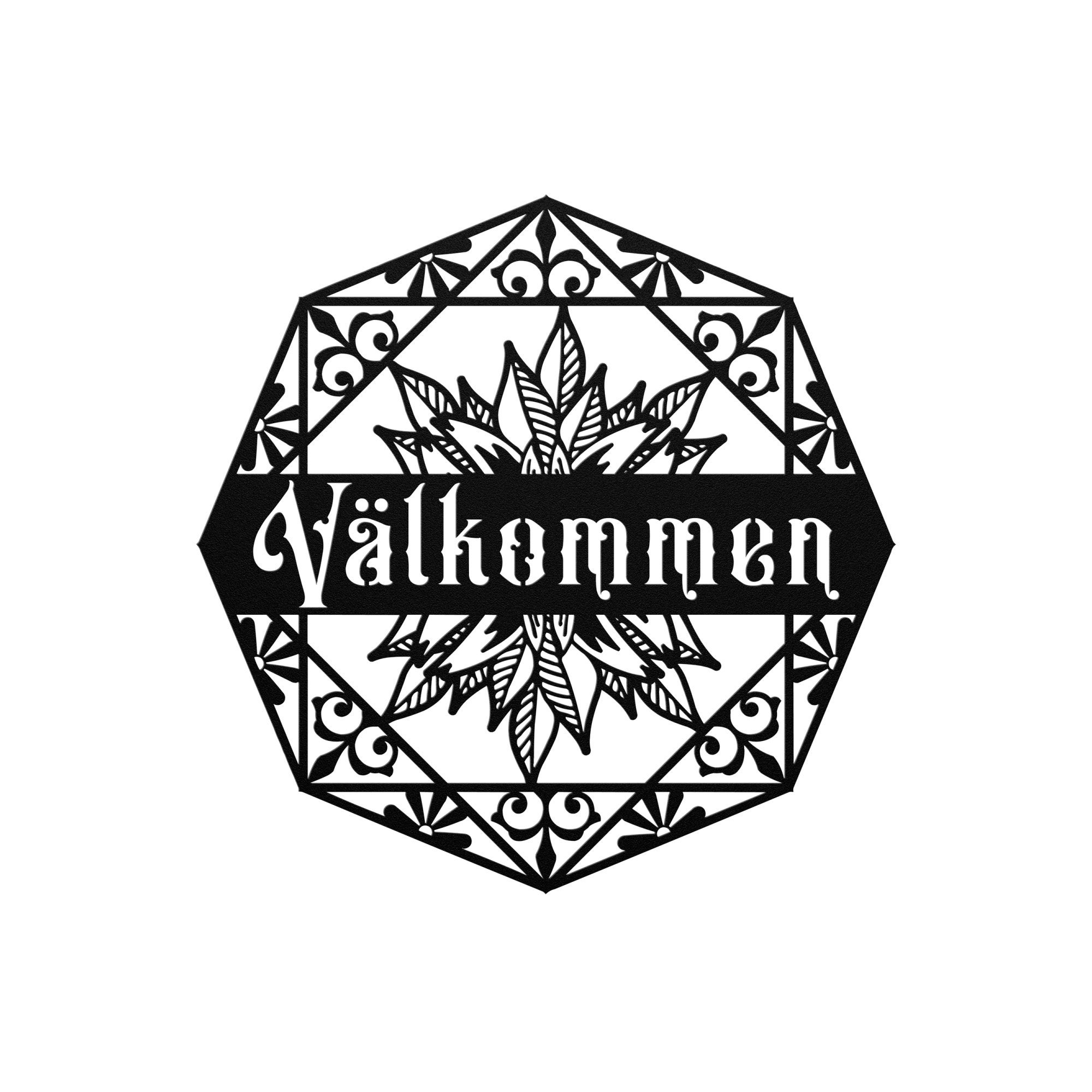 Valkommen Sign, Swedish Sign, Swedish Metal Wall Art