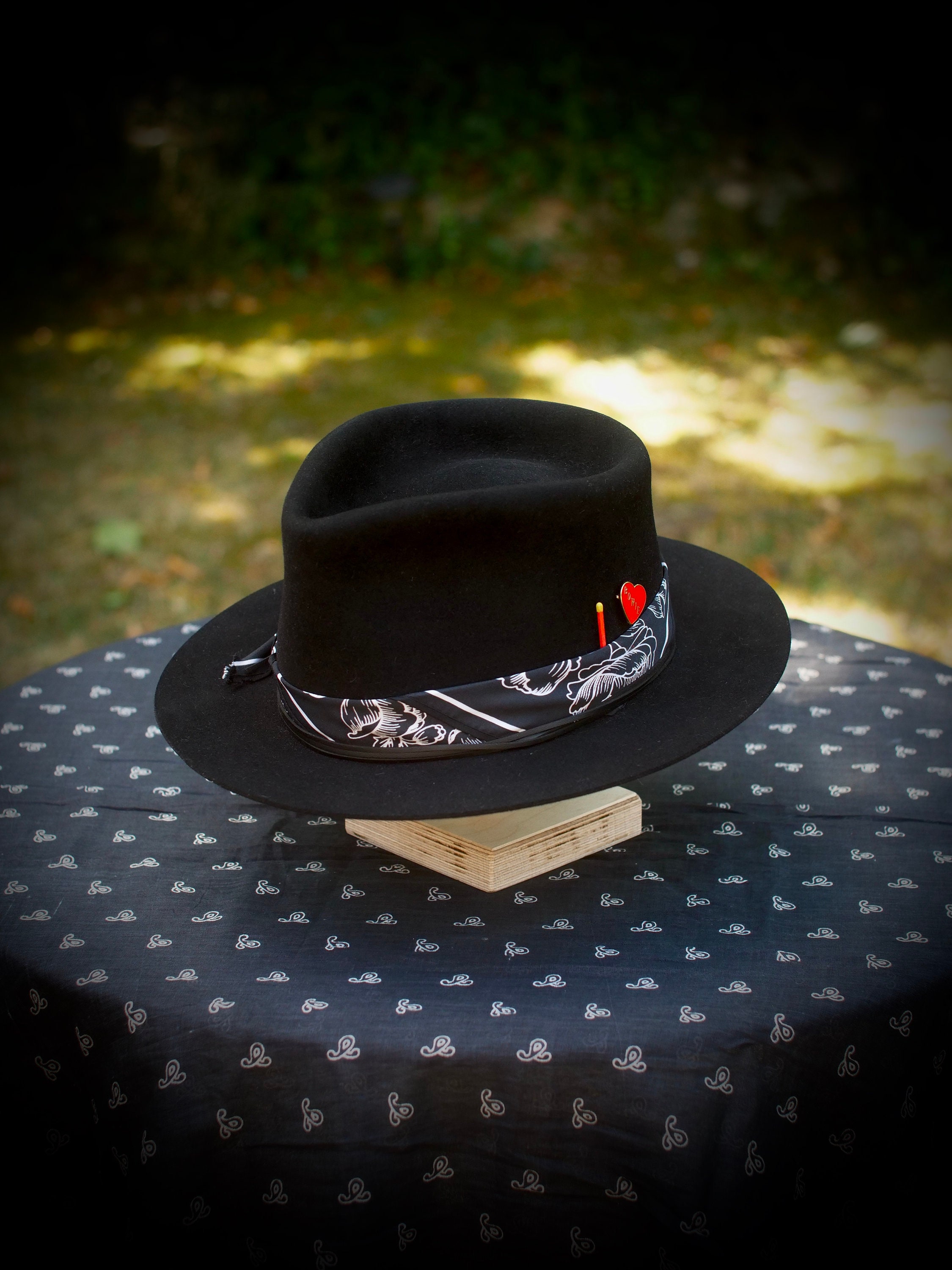 Fedora Handmade Black Rabbit Felt Hat 