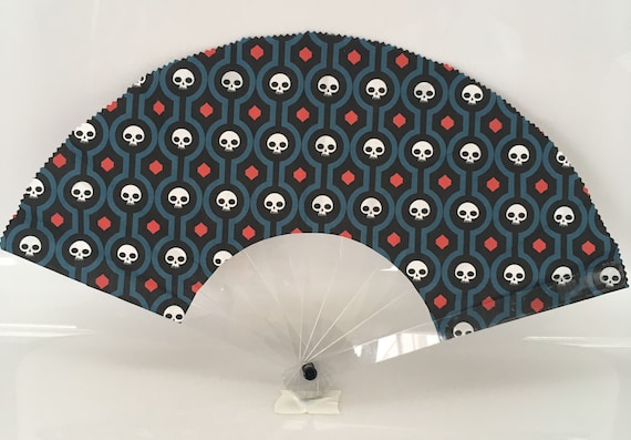 Hand Fan Candy Skulls Lucite