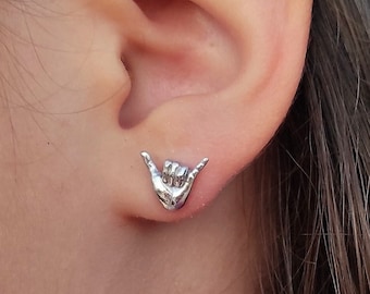 Surf hang loose earrings  / Sterling silver  / Three colors  / Gift for her gift for surf girl / Earrings charms