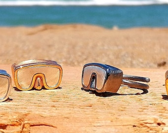 Sea mask/Silver 925 rings in four colours /Black-Pink-White-Yellow /Goldplated /For sea lovers /The size it can be adjusted to any finger.
