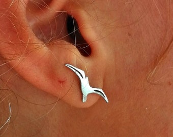 Silver earrings seagulls / For sea and surf lovers / Handmade / Silver 925 /*056