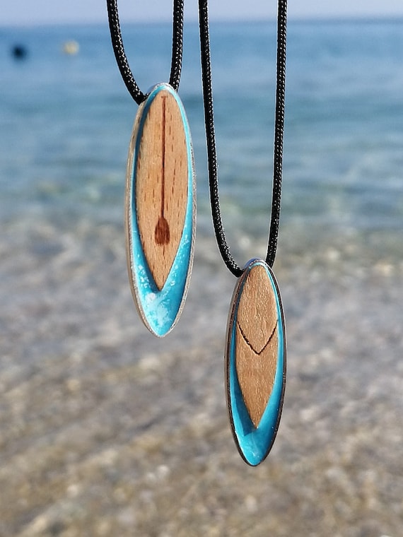 ★VINTAGE HOLLYWOOD★ Simple Surfing Board Necklace Surf Board Necklace / Silver 925 / Surf and Sup Lovers