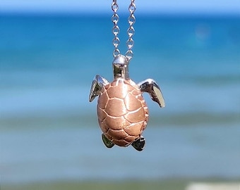 Turtles necklace Sterling silver 4 colors Pink-yellow-white-carbon  Adjustable silver chain16,5-17,7inchs Necklace charm  For sea lover