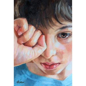 Original oil painting &quot;Not tired yet&quot; by Scottish artist Micaela Walker