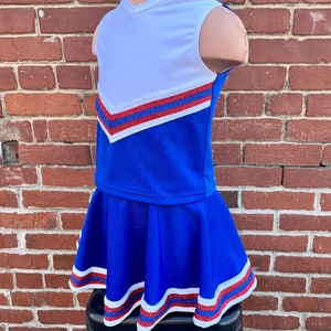 Mädchen Cheer Uniform Royal / Rot / Weiss In Verschiedenen Grössen erhältlich