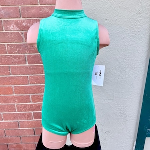 Adult Green Glitter Velvet Shimmer Leotard for Dance or Gymnastics