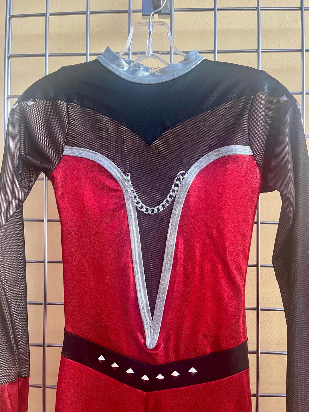 Red and Black Dance Unitard Kickline, Pep, Solo - Adult S- Metal ...