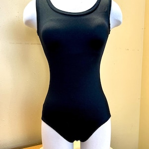 Adult Basic Black Tank Style Dancewear Gymnastics Leotard