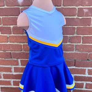 Mädchen Cheer Outfit Royal Gelb / Gold / Weiß in Verschiedenen Größen erhältlich