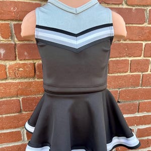 Cheer Outfit Black Silver White  Girls Sizes