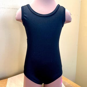 Girls Basic Black Tank Style Dancewear Gymnastics Leotard