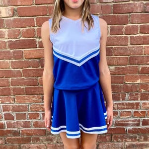 Girls Cheer Outfit Royal und Weiß in verschiedenen Größen erhältlich